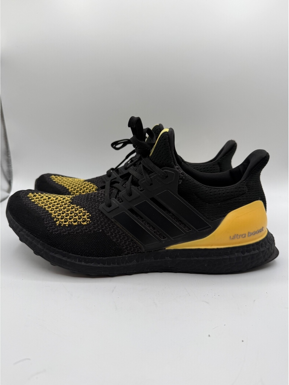 Adidas Ultra Boost Mens Black Yellow Running Shoes Size 13